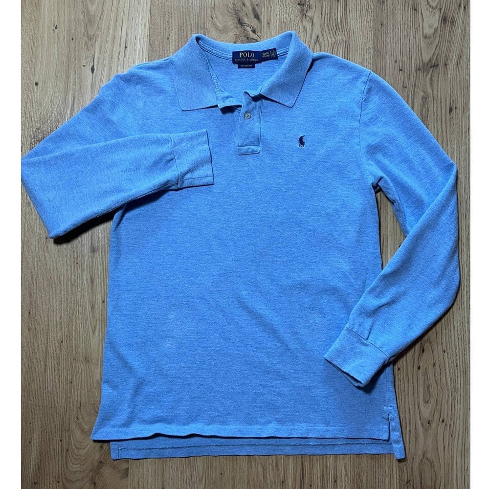 Polo Ralph Lauren Long Sleeve Polo Kids XL 18-20 Blue Classic Fit School Casual